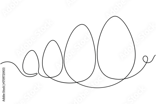 Easter egg continuous one line drawing minimalist chicken healthy outline vector illustration