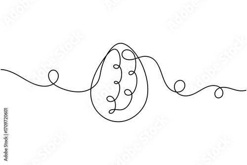 Easter egg continuous one line drawing minimalist chicken healthy outline vector illustration