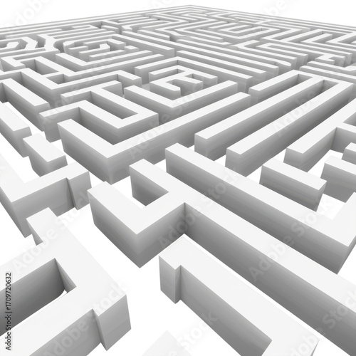 Wallpaper Mural Complex labyrinth of white walls against a perspective Torontodigital.ca