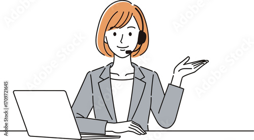 Customer service representative online support illustration