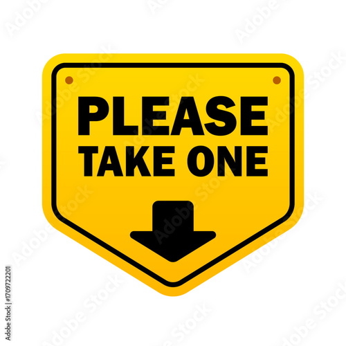 Please take one sign vector isolated illustration