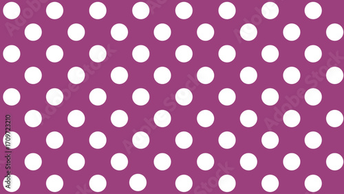 Violet seamless pattern with white drops. Polka dot background. Cute wallpaper with circle.