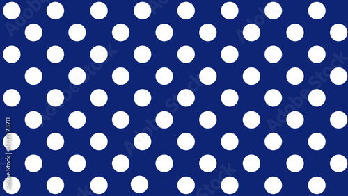 Blue seamless pattern with white drops. Polka dot background. Cute wallpaper with circle.