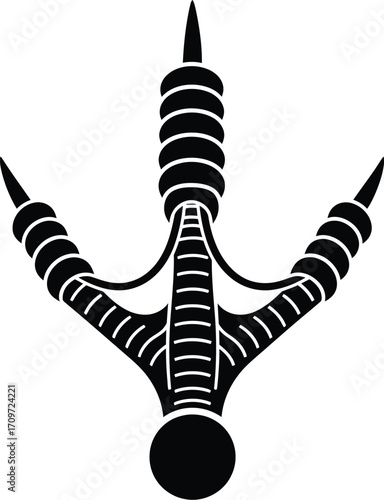 Black bird footprint illustration vector animal tracking