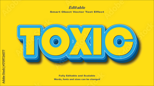 Toxic Word 3D Vector Risky Infected Text Effect.