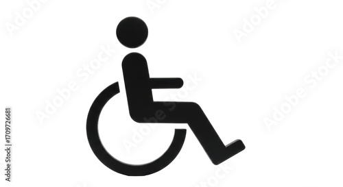 Isolated International Symbol of Access showing person in wheelchair offering accessibility aid