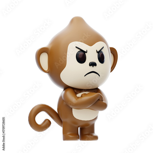 Angry Monkey 3D Character Illustration.