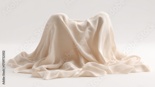 Cream fabric draped object