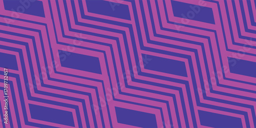 Abstract geometric pattern featuring repeating zig-zag lines in purple and blue.