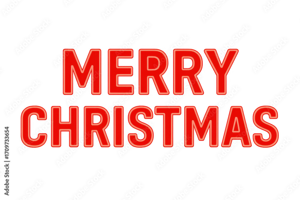 Fototapeta premium Merry christmas red lettering with transparent background for holiday greetings
