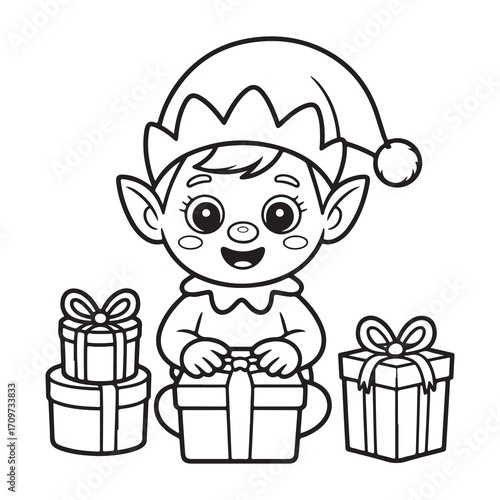 Cute Cartoon Coloring Pages for Kids – Black and White Line Art Illustration