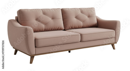 Canvastavla Isolated dusty-rose fabric sofa