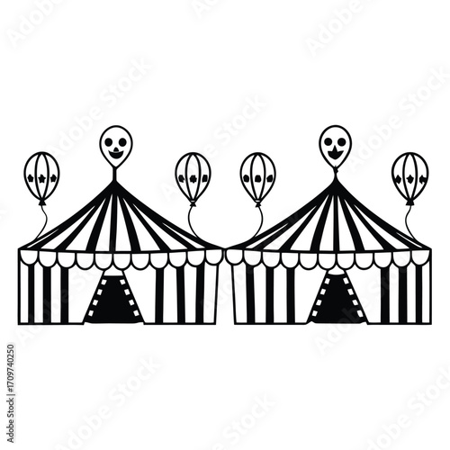 Spooky carnival tent illustration vector scalable eps icon for halloween