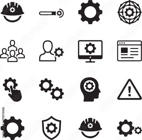 Gears and settings icons collection