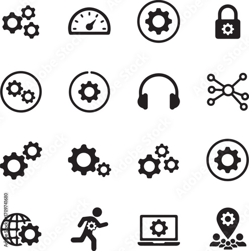 Gears and settings icons collection