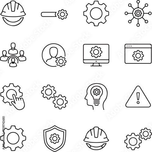 Gears and settings icons collection
