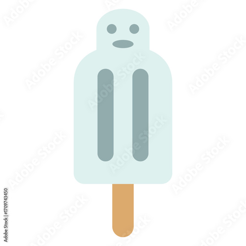Logo popsicle. Helado de paleta con forma de fantasma para Halloween 