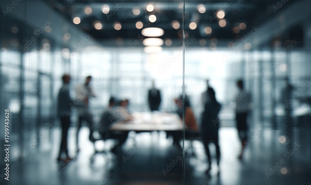 Defocused board meeting background behind glass wall. High quality Defocused board meeting background behind glass wall. High quality