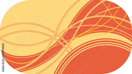 Abstract flowing lines and curves in warm yellow and orange tones background pattern