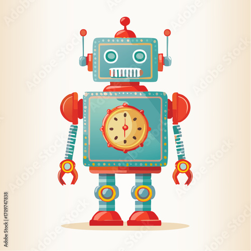 Retro Robot Clockwork A Nostalgic Journey Back in Time with Mechanical Charm