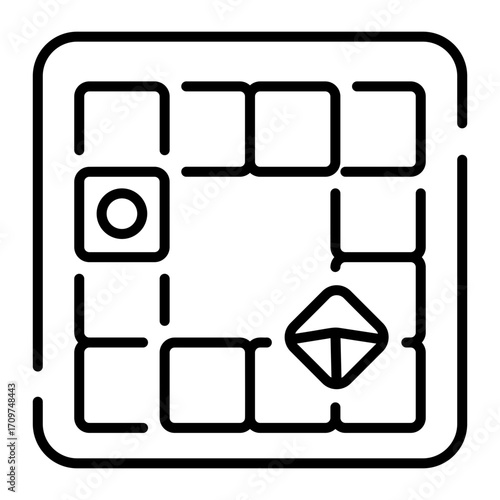 A line style icon showing board game