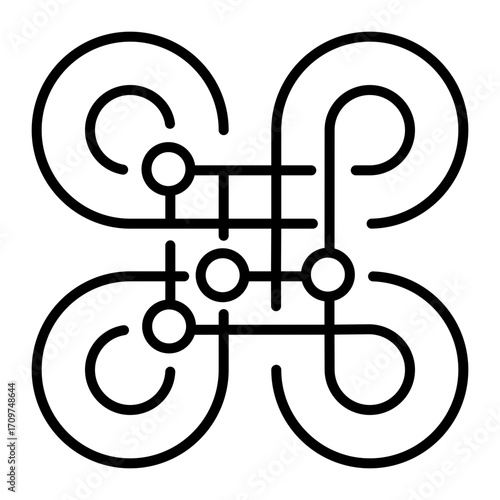 A line style icon depicting surakarta game