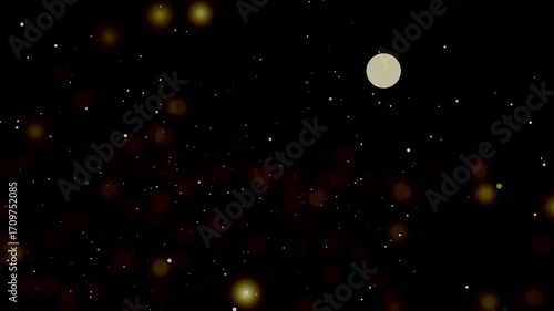 Abstract gold glitter and particle on black background. Video animation with beautiful golden sparkle
