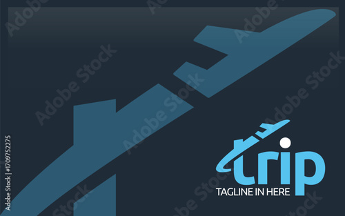 Word mark logo icon formed plane take off symbol in letter t with blue color