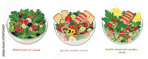 bowl of salad cartoon, salad illustration, healthy food cartoon, vegetable salad drawing, fresh salad bowl, salad clipart, cartoon salad vector, lettuce bowl cartoon, tomato salad illustration
