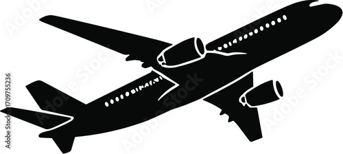 Airplane Taking Off Vector Icon for Travel and Aviation