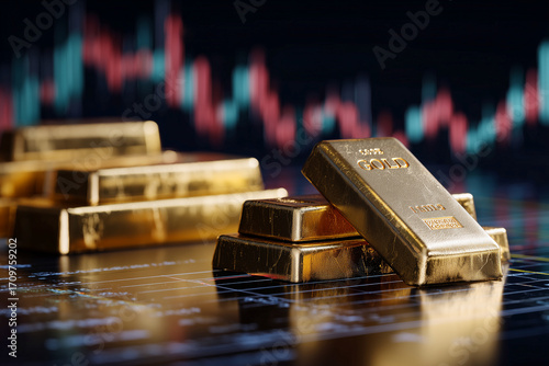 Image of gold trading and stock price chart