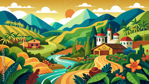 The Coffee Cultural Landscape of Colombia spreads verdant hills lined with coffee plantations, charming towns, and traditional haciendas, representing sustainable agriculture and cultural pride rooted