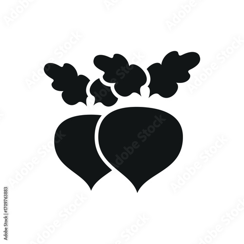 Beetroot icon in glyph for minimal food, farm, and natural content.