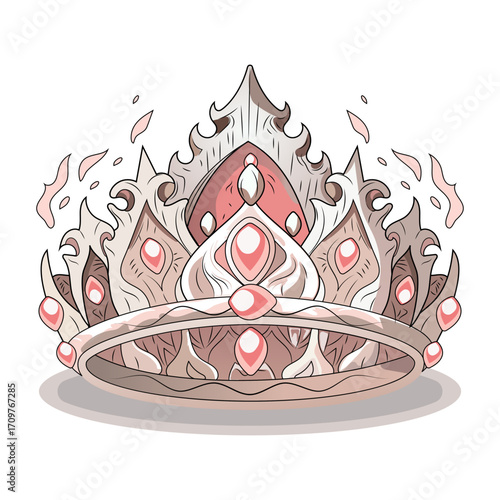 A flat style illustration showing a decorative crown