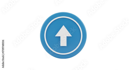 Isolated blue button with arrow pointing up, 3D design element, indicating direction Free Download Isolated blue button with arrow pointing up, 3D design element, indicating direction - GFXLoad