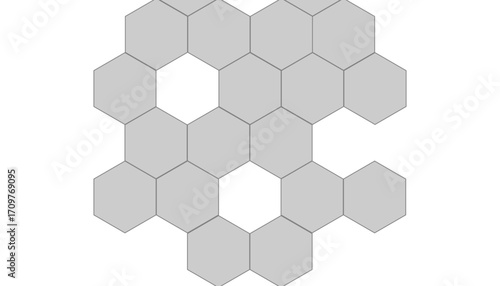 Geometric technology white and grey hexagon background. Abstract vector illustration Science technology and medical concept hexagon on transparent background.