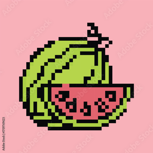 Pixel art vector themed summer with beach, sun, and fun activities elements.Pixel art vector themed summer with beach, sun, and fun activities elements.