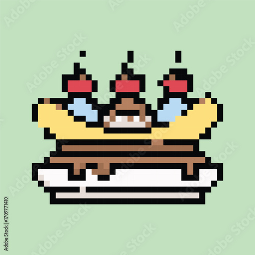 Pixel art vector themed summer with beach, sun, and fun activities elements.Pixel art vector themed summer with beach, sun, and fun activities elements.