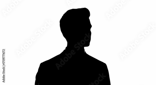 Silhouette of a professional man looking away with confidence and determination