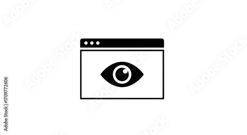 Digital interface displaying an eye icon, representing online observation and privacy concerns.
