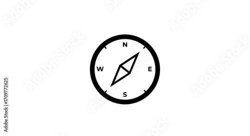 Simple compass icon on a white background, representing direction and guidance