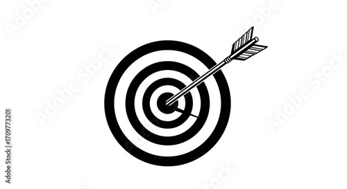 Arrow hitting the bullseye on a target, symbolizing success and achievement.