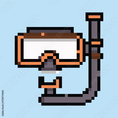 Pixel art vector themed summer with beach, sun, and fun activities elements.Pixel art vector themed summer with beach, sun, and fun activities elements.