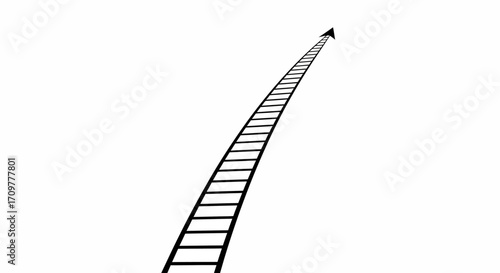 Ascending ladder reaching towards future success and growth
