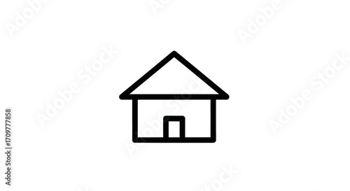 Simple house icon representing home and shelter