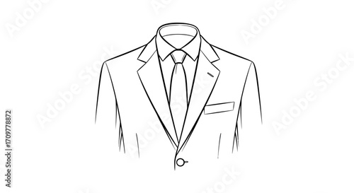 Classic formal suit jacket and tie, elegant professional attire