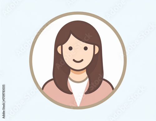 Simple vector of Minimalist Female Character Avatar