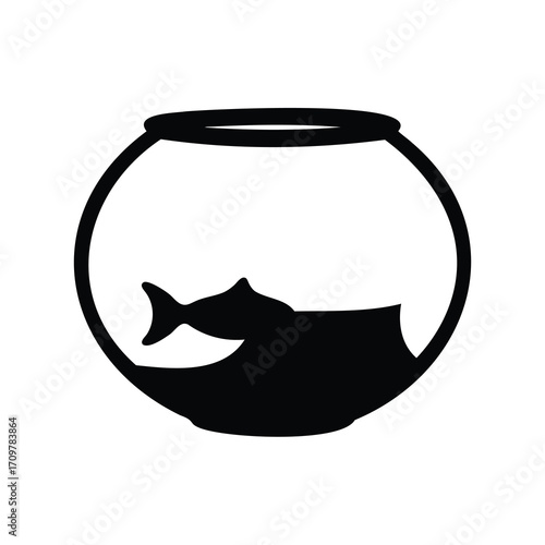A lone fish swims in its little bowl filled with water