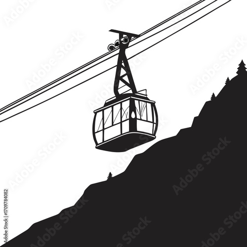 cable car silhouette vector