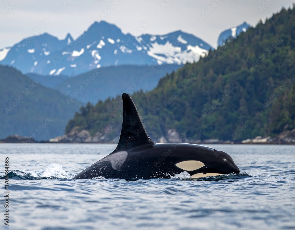 Fototapeta premium Orca in Alaskan waters